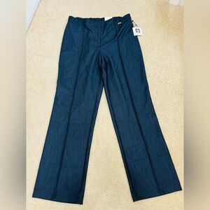 NWT Anne Klein Navy Blue Straight Leg High Rise Pull On Style Dress Pants Sz 10